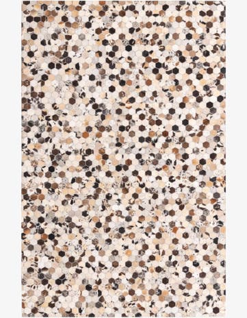 5' 1 x 7' 10 Cowhide Leather Rug