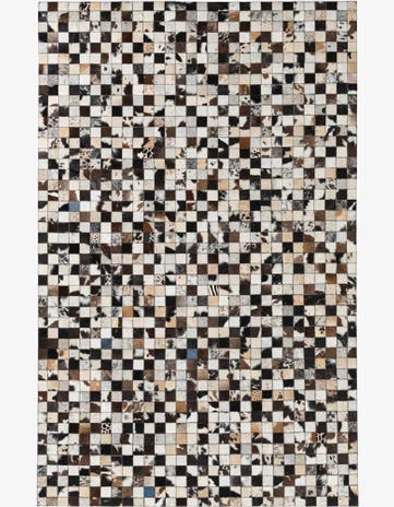 5' 1 x 8' Cowhide Leather Rug