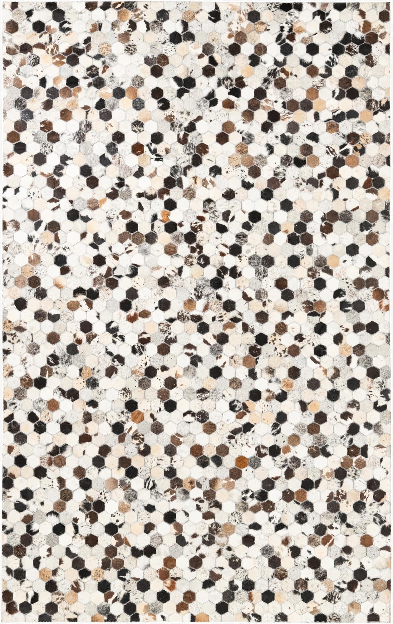 5' x 8' 1 Cowhide Leather Rug