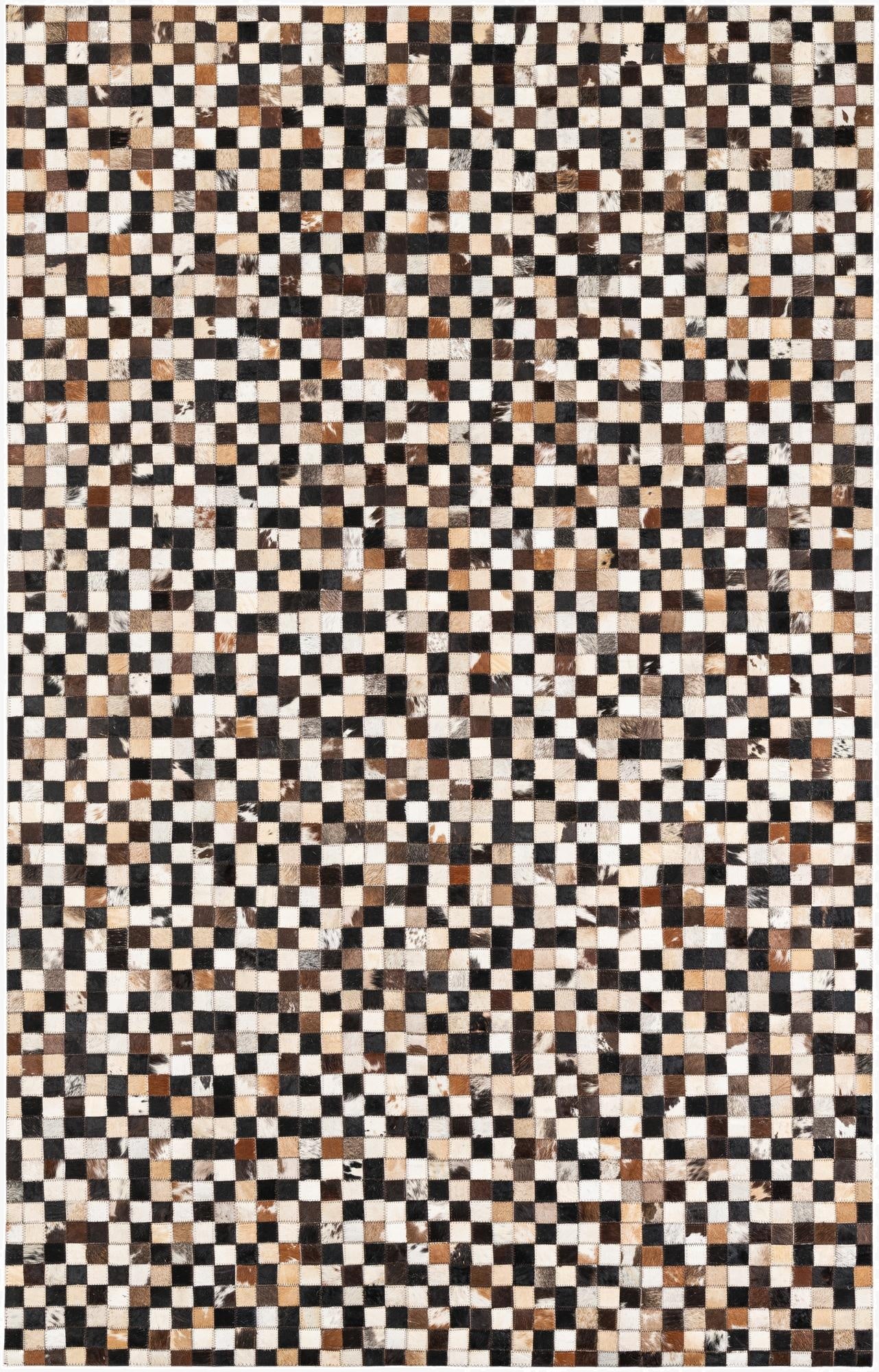 5' 1 x 8' 1 Cowhide Leather Rug