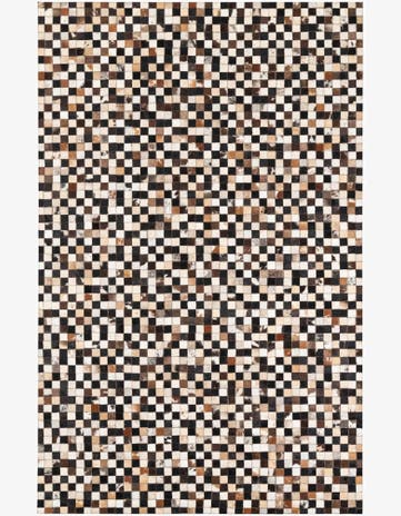 5' 1 x 8' 1 Cowhide Leather Rug