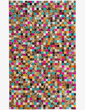 5' x 8' Cowhide Leather Rug