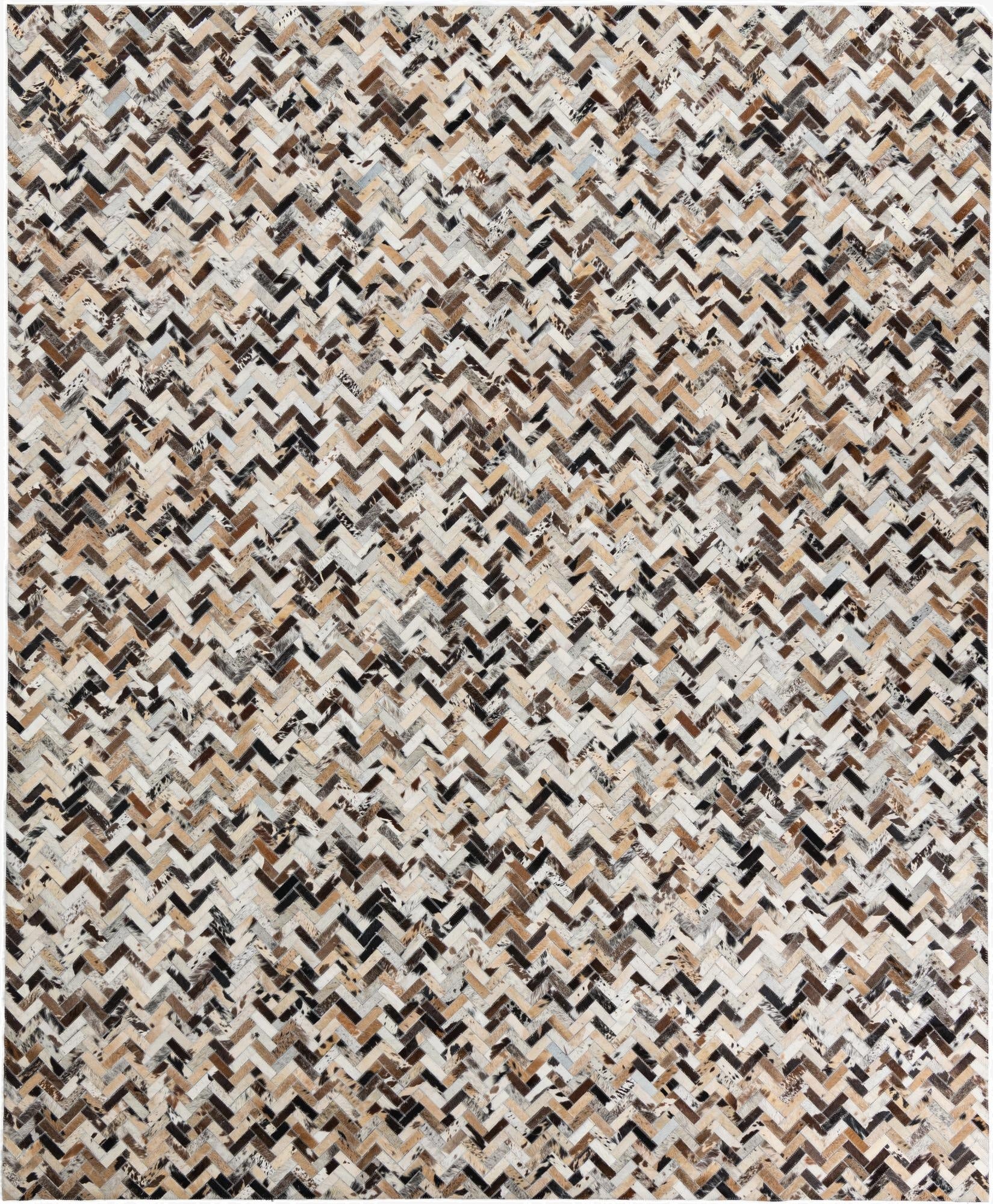 8' 1 x 9' 10 Cowhide Leather Rug