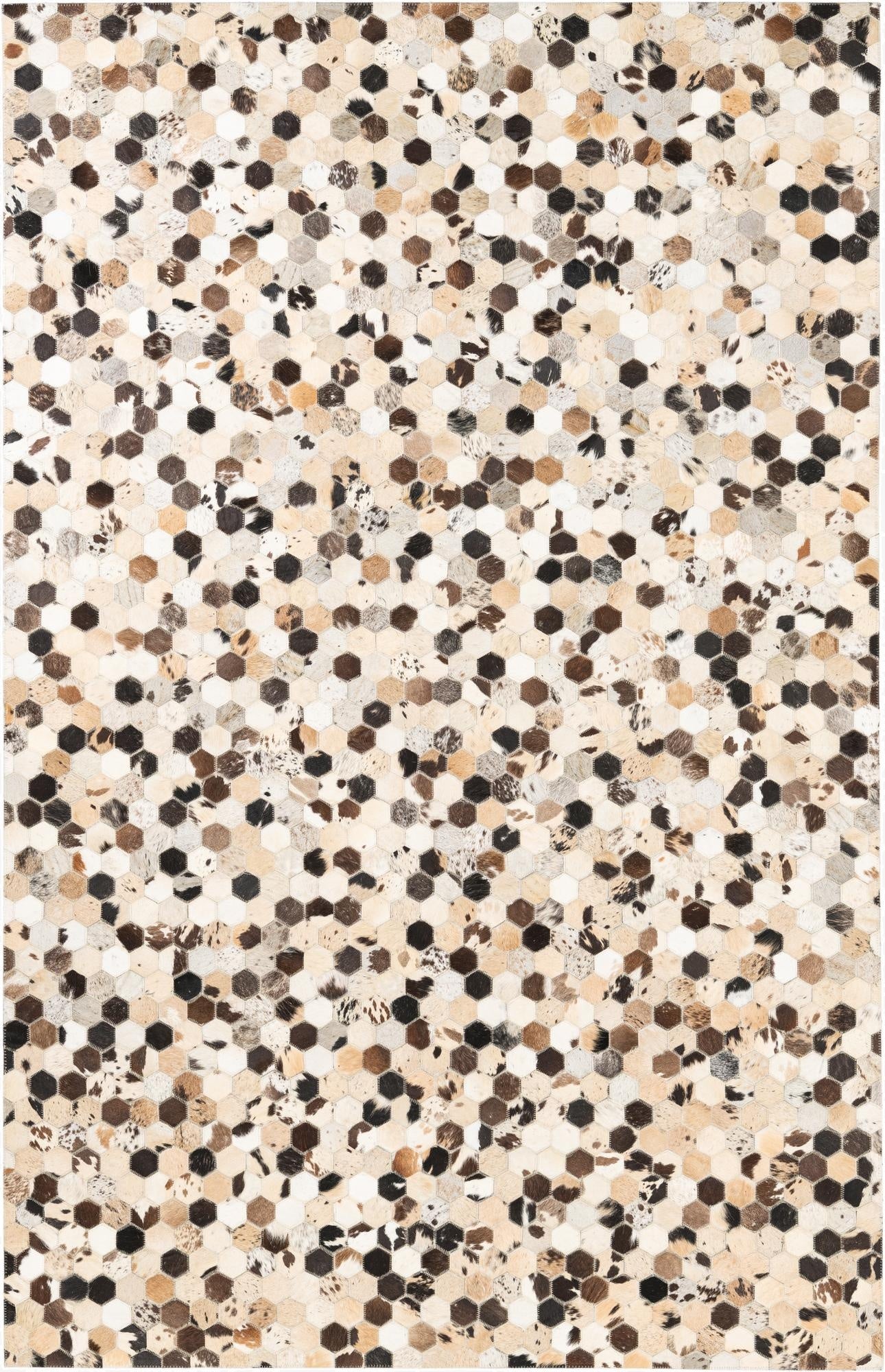 5' 2 x 8' Cowhide Leather Rug