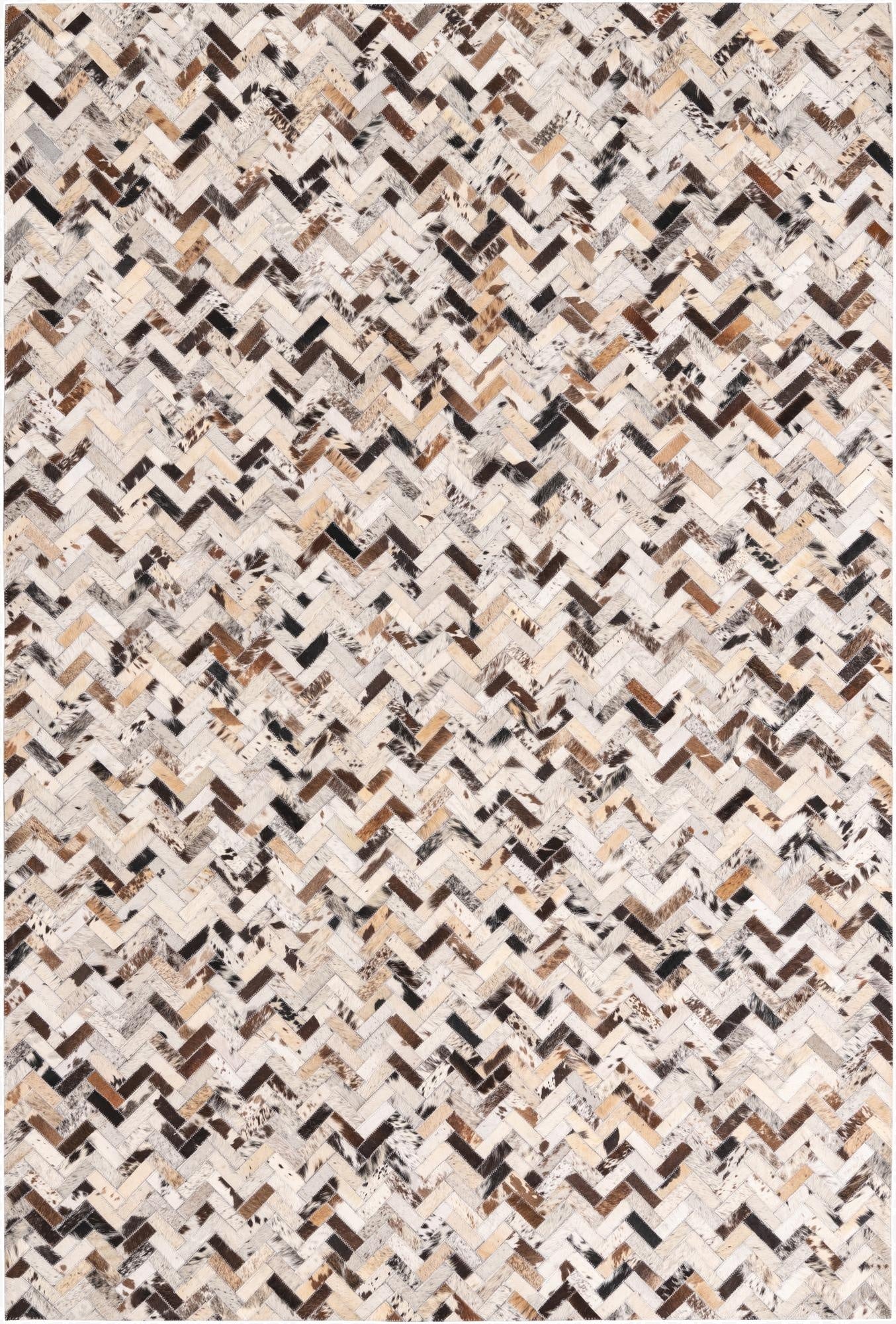 5' 1 x 7' 7 Cowhide Leather Rug