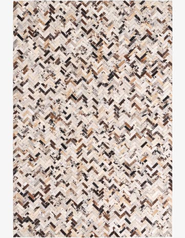 5' 1 x 7' 7 Cowhide Leather Rug