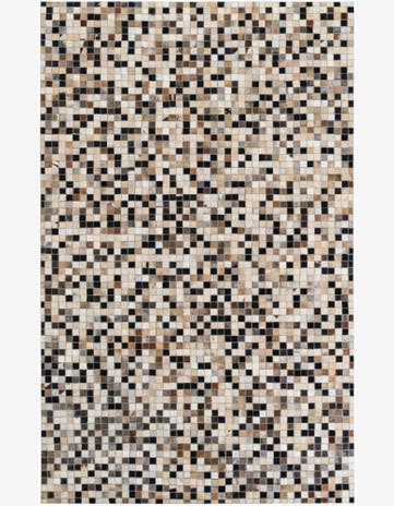 4' 10 x 7' 10 Cowhide Leather Rug