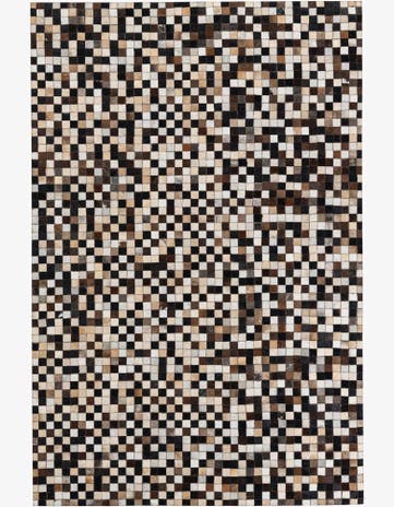 5' 2 x 8' Cowhide Leather Rug