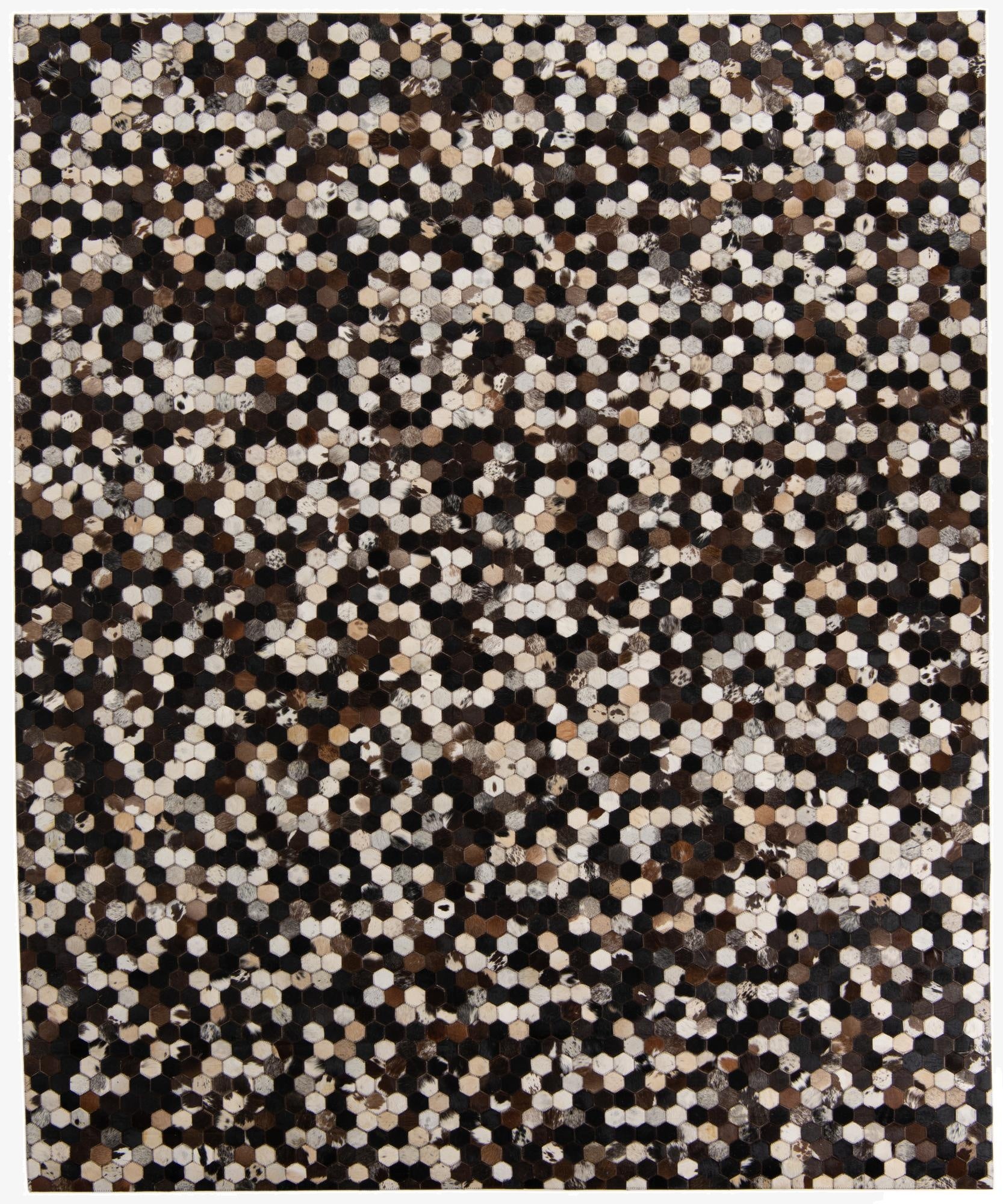 7' 10 x 9' 8 Cowhide Leather Rug