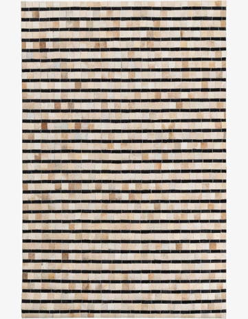 5' 1 x 7' 10 Cowhide Leather Rug