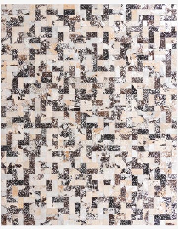 8' 1 x 10' 1 Cowhide Leather Rug
