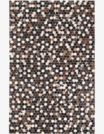 5' 2 x 8' Cowhide Leather Rug