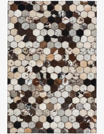 2' 1 x 3' Cowhide Leather Rug