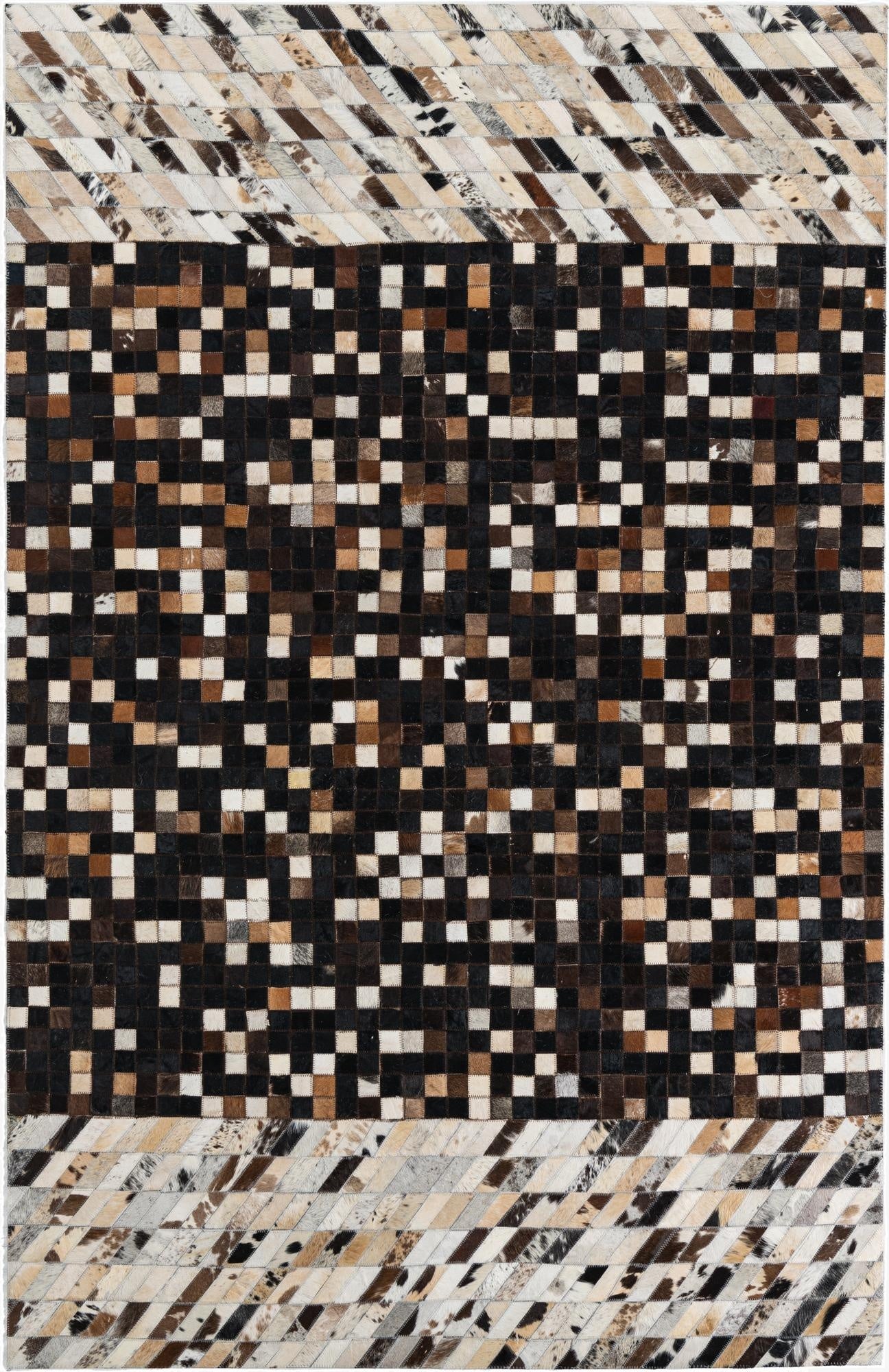 5' x 7' 9 Cowhide Leather Rug