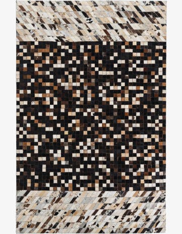 5' x 7' 9 Cowhide Leather Rug