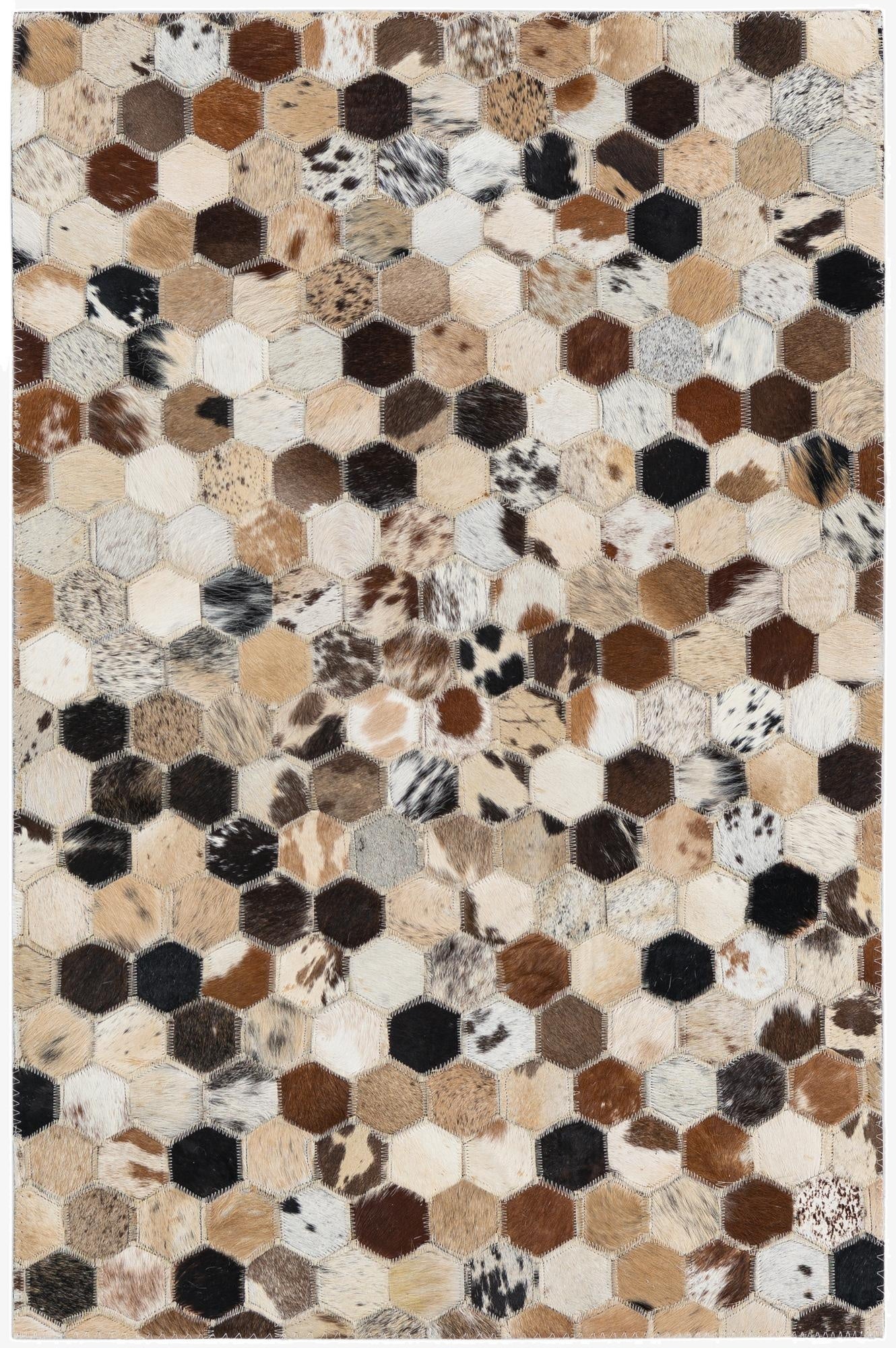 2' x 3' 1 Cowhide Leather Rug
