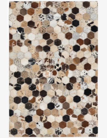 2' x 3' 1 Cowhide Leather Rug