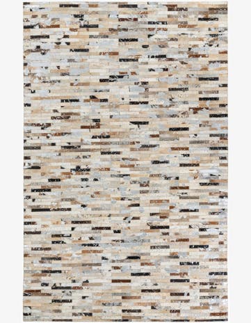 5' 2 x 8' 1 Cowhide Leather Rug