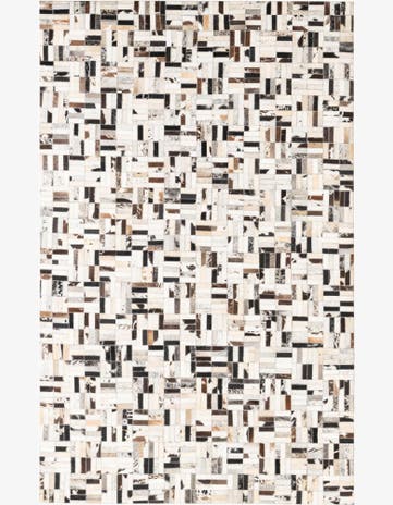 5' x 7' 10 Cowhide Leather Rug