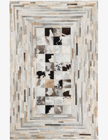 5' 1 x 8' Cowhide Leather Rug