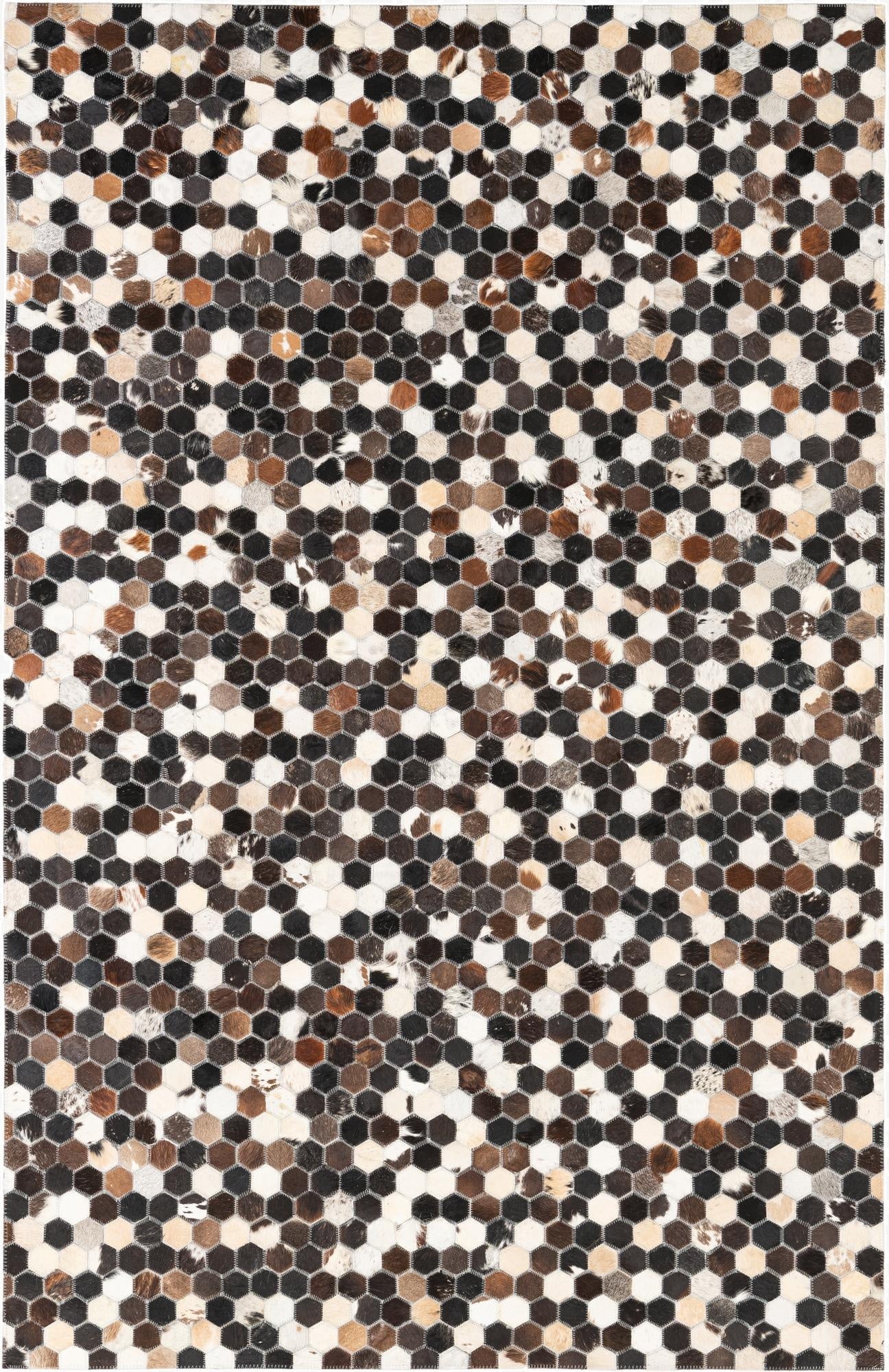 5' x 7' 8 Cowhide Leather Rug