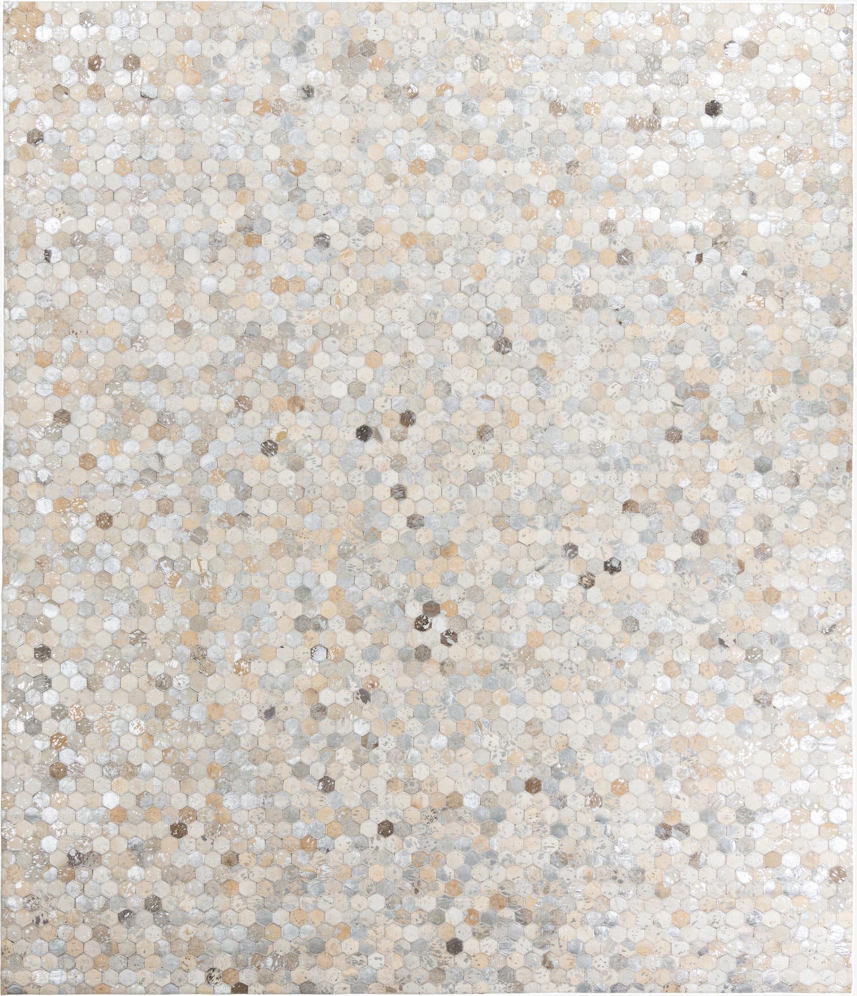 8' 2 x 9' 8 Cowhide Leather Rug