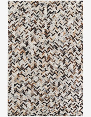 5' 1 x 7' 8 Cowhide Leather Rug