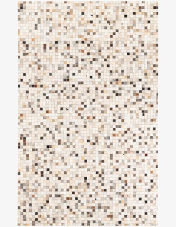 5' 1 x 8' 1 Cowhide Leather Rug