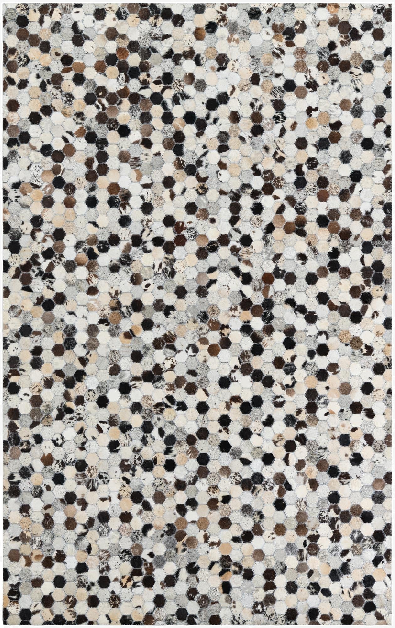 5' 1 x 8' 1 Cowhide Leather Rug