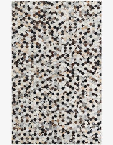 5' 1 x 8' 1 Cowhide Leather Rug