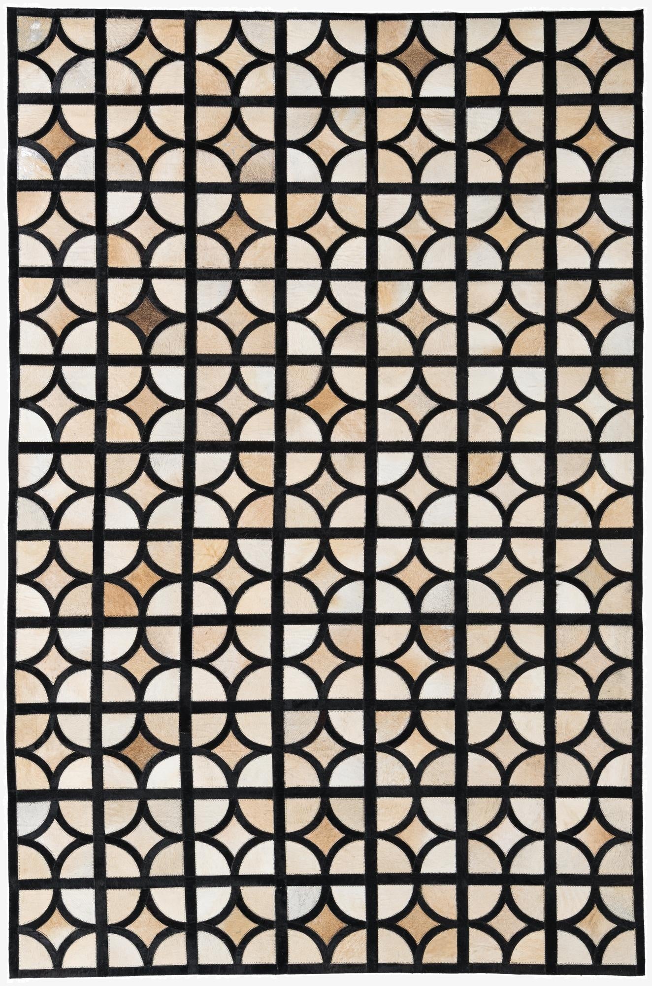 5' 2 x 7' 10 Cowhide Leather Rug