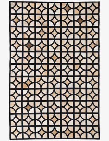 5' 2 x 7' 10 Cowhide Leather Rug