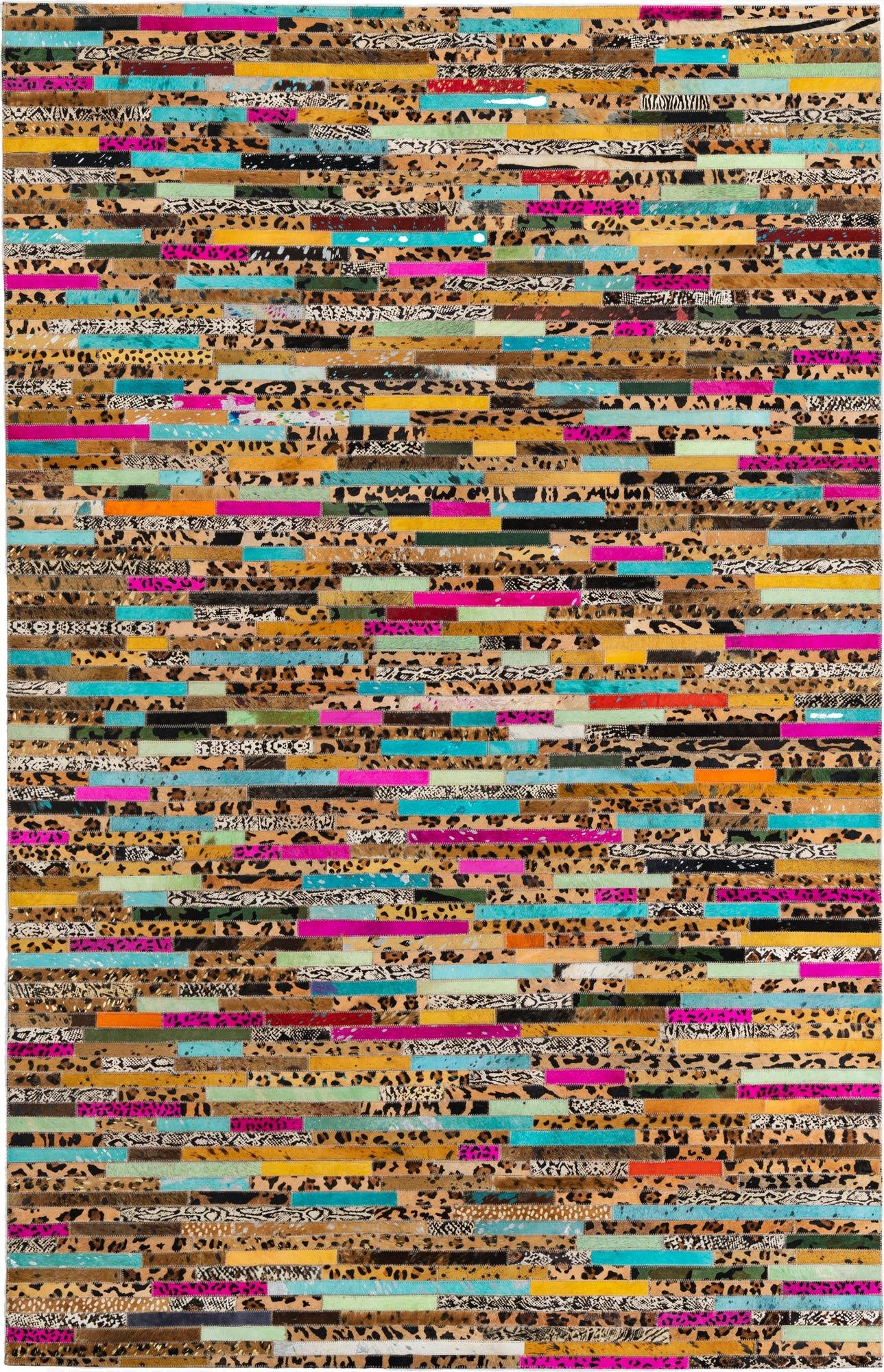 5' 1 x 8' Cowhide Leather Rug