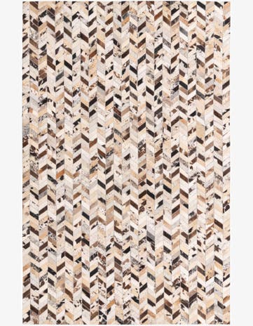 5' 2 x 8' Cowhide Leather Rug