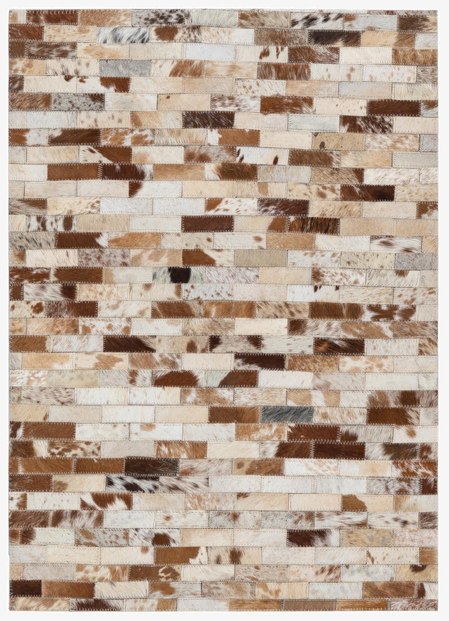 2' 1 x 3' Cowhide Leather Rug