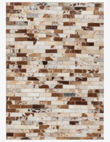 2' 1 x 3' Cowhide Leather Rug