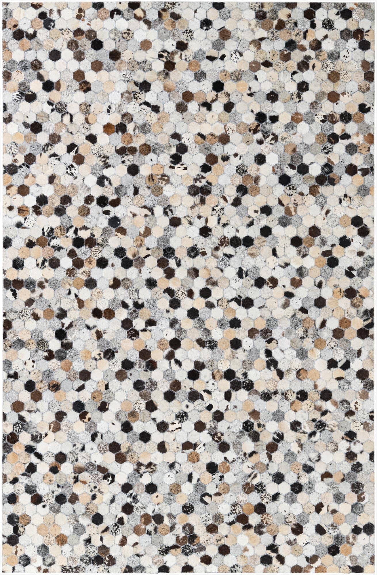 5' 2 x 8' Cowhide Leather Rug