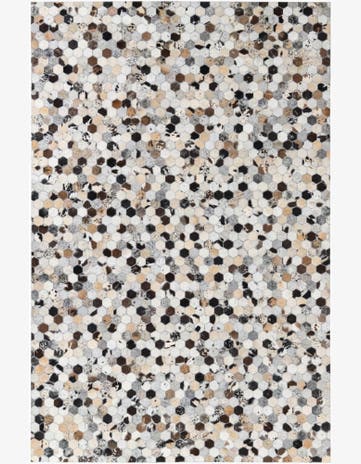 5' 2 x 8' Cowhide Leather Rug