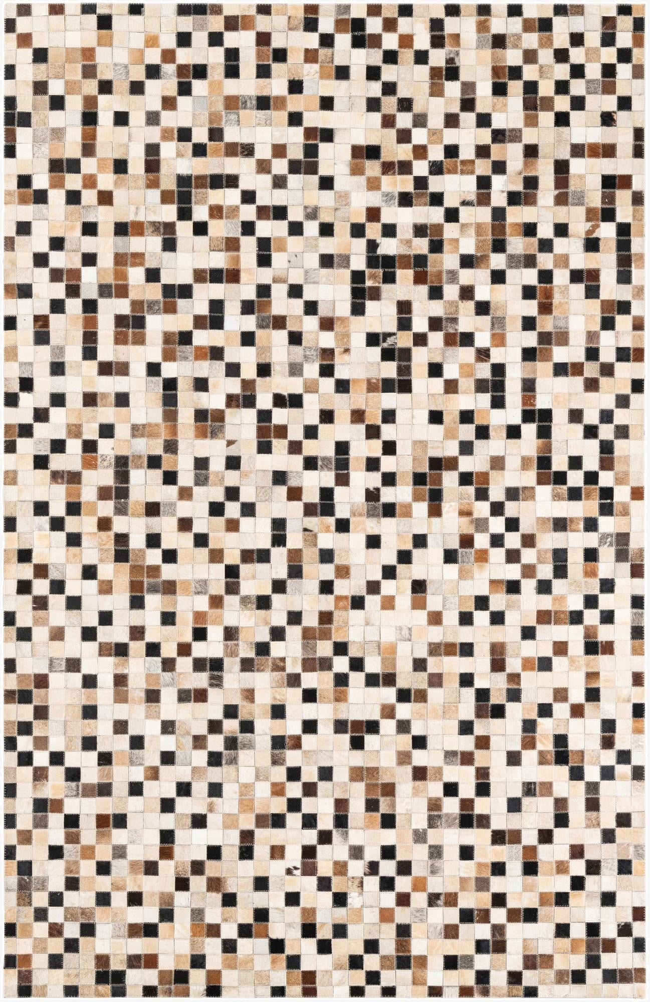 5' 2 x 8' 1 Cowhide Leather Rug