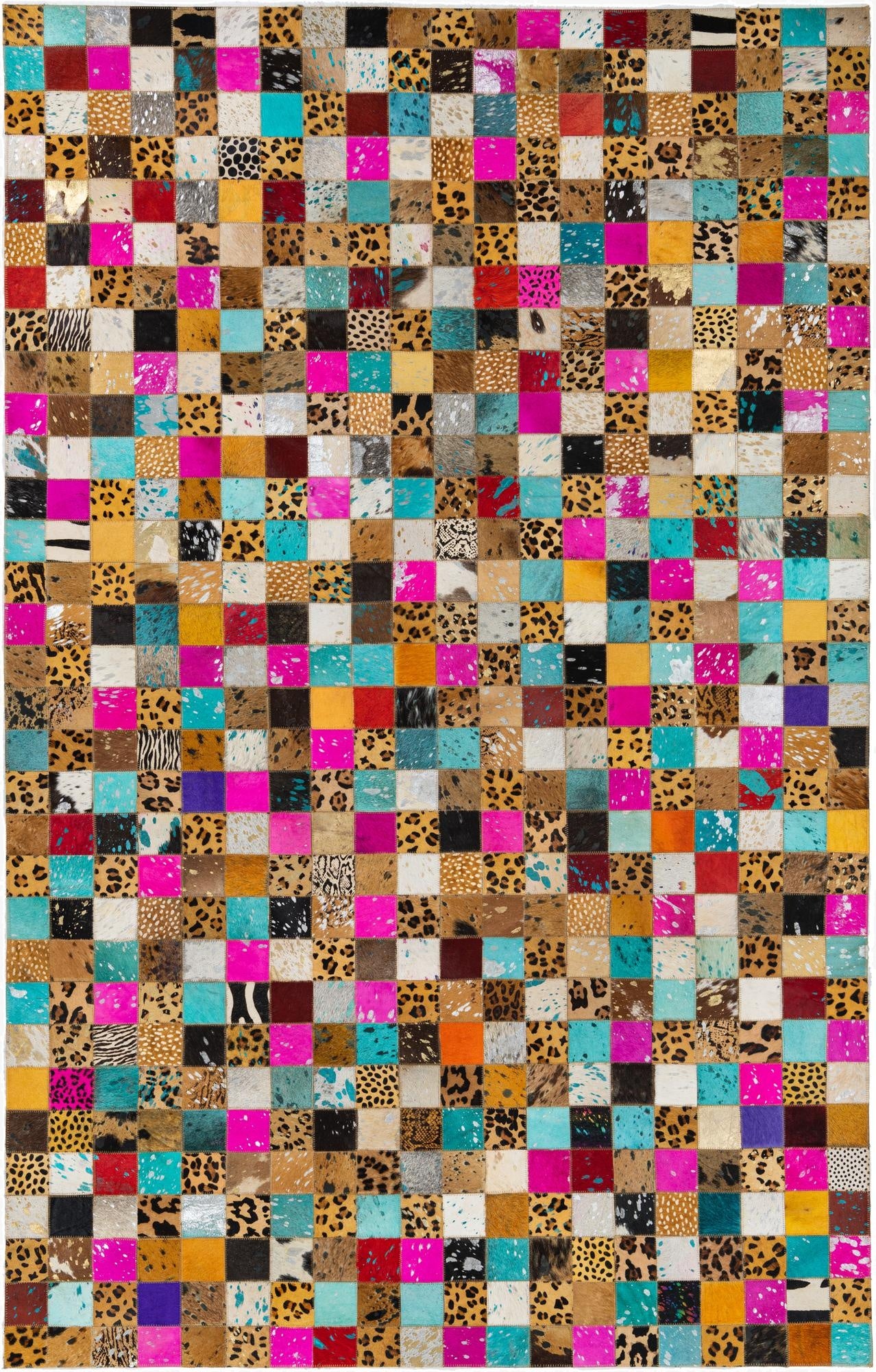 5' x 8' Cowhide Leather Rug