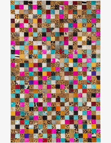 5' x 8' Cowhide Leather Rug