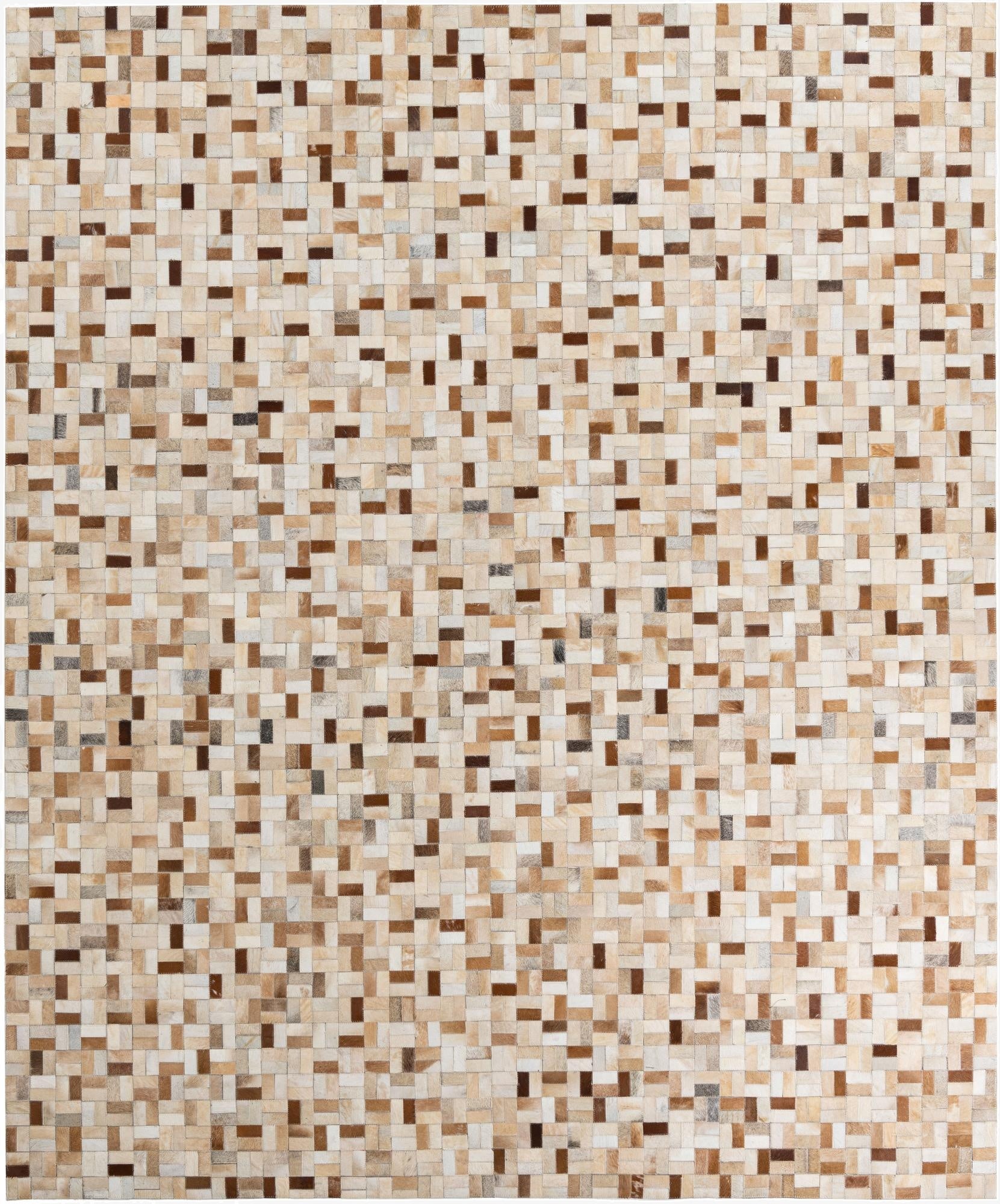 8' 2 x 9' 9 Cowhide Leather Rug