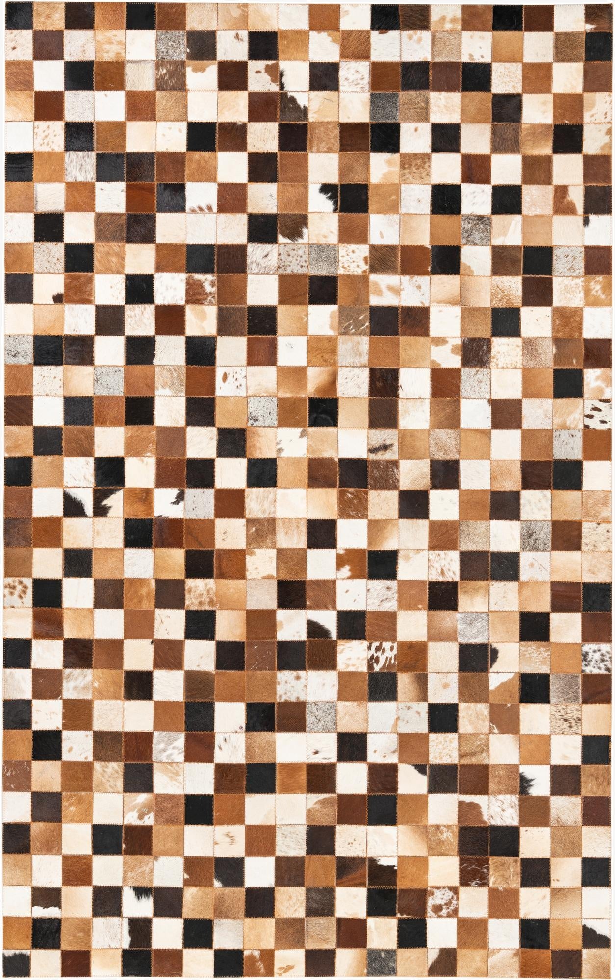 5' 1 x 8' 1 Cowhide Leather Rug