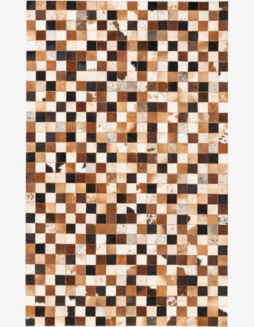 5' 1 x 8' 1 Cowhide Leather Rug