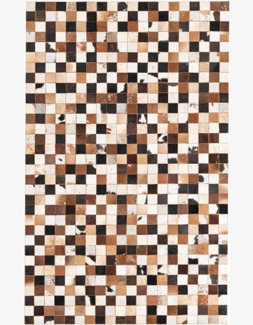 5' 1 x 8' 1 Cowhide Leather Rug