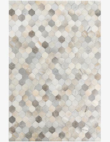 5' 2 x 7' 9 Cowhide Leather Rug