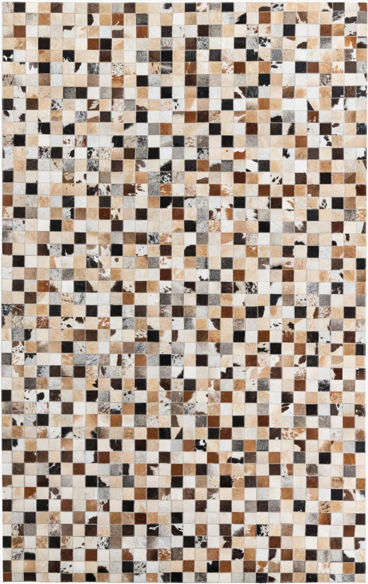 5' 2 x 8' 2 Cowhide Leather Rug