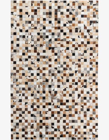 5' 2 x 8' 2 Cowhide Leather Rug