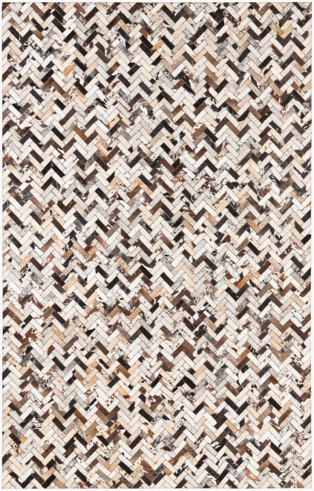 5' 1 x 8' Cowhide Leather Rug