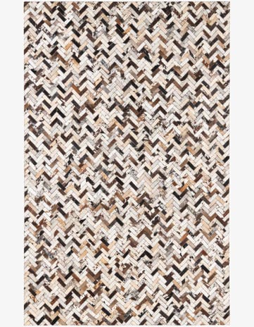 5' 1 x 8' Cowhide Leather Rug